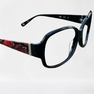 Nine West Women Eyeglasses/Sunglasses Frame Black Snake Print Arms Glasses Frame